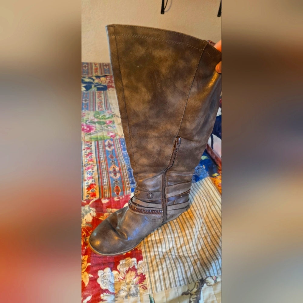 Women's Brown Jeweled Boots